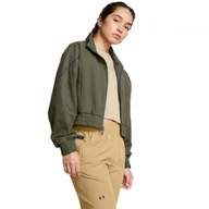 Kurtki damskie - Damska kurtka treningowa Under Armour Unstoppable Crop Jacket - oliwkowa/khaki - miniaturka - grafika 1