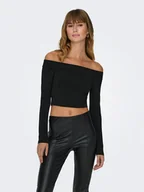 Bluzki damskie - ONLY Bluzka 15302593 Czarny Slim Fit - miniaturka - grafika 1