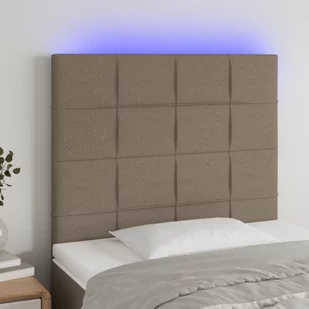 Lumarko Zagłówek do łóżka z LED, taupe, 100x5x118/128 cm, tkanina - Inne meble do sypialni - miniaturka - grafika 1