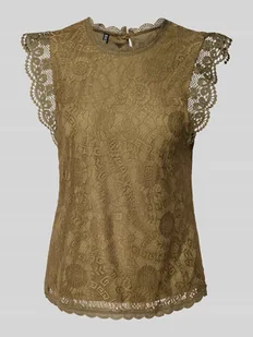 Top o kroju regular fit z koronkowym obszyciem model ‘COLLINE’ - Koszulki i topy damskie - miniaturka - grafika 1