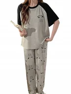 Piżamy damskie - damska PIŻAMA wygodna KOMPLET koszulka i spodnie do szpitala sanatorium XL - miniaturka - grafika 1