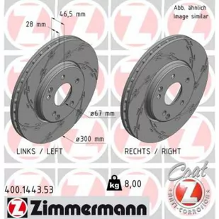 Tarcza hamulcowa ZIMMERMANN 400.1443.53 - Tarcze hamulcowe - miniaturka - grafika 1