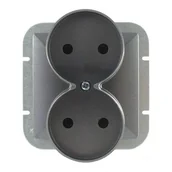 Gniazdka elektryczne - Abex Perła antracyt - gniazdo podwójne do ramki PT-5PR - miniaturka - grafika 1