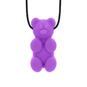 Gryzaki dla dzieci - ARK Gummy Bear - Gryzak Naszyjnik w kształcie Misia Fioletowy - Twardy - miniaturka - grafika 1