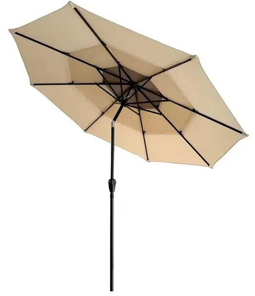 DUŻY Solidny PARASOL OGRODOWY SKŁADANY Trzywarstwowy REGULOWANY WYTRZYMAŁY