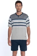 Piżamy męskie - Piżama męska MARIO Szary L - miniaturka - grafika 1