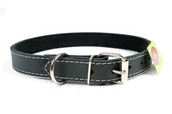 Smycze dla psów - dr Seidla Skórzana Dla Psa Z Filcem 40-50cm Czarna - miniaturka - grafika 1