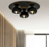 Lampy sufitowe - Czarna lampa sufitowa z ozdobnymi, szklanymi kulami SEVIN 3xE14 - miniaturka - grafika 1