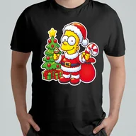 Koszulki męskie - ŚWIĄTECZNA KOSZULKA MĘSKA ŚMIESZNA T-SHIRT ŚWIĄTECZNY SIMPSONOWIE HOMER - miniaturka - grafika 1