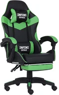 Fotele gamingowe - Fotel Gamingowy z podnóżkiem INFINI ESPACE Green - miniaturka - grafika 1