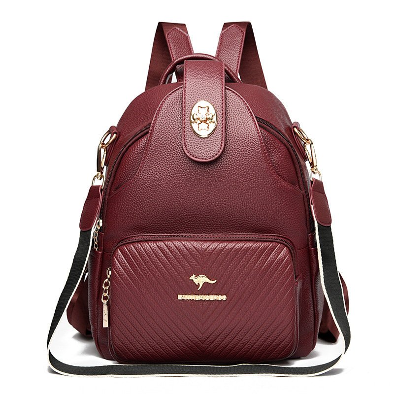 Plecak Damski Plecaczek Miejski Do Szkoły Pracy Ekoskóra Torba Vintage 2W1 Bordowy