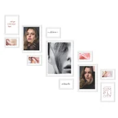 Ramki na zdjęcia - Zestaw Ramek Na Klatkę Schodową- Na Lewą Ścianę- Galeria Ramek Na 11 Zdjęć + Szalon Uławiający Montaż - miniaturka - grafika 1