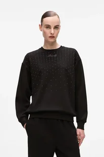 Karl Lagerfeld bluza damska kolor czarny z aplikacją A4W20038 - Bluzy damskie - miniaturka - grafika 1