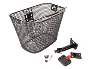 Koszyk Na Wspornik Kier. Hq-205 Metalowy/Metalowy Klip-Wysięg/ 34X25X26  Czarny - Koszyki rowerowe - miniaturka - grafika 1