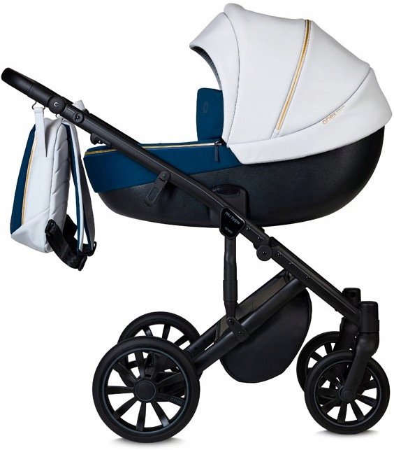 Anex Wózek 2w1 duże koła M/type plecak aptery f&m& okrycie Noble Navy&Beige