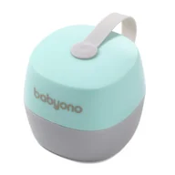 Akcesoria do smoczków - Babyono Pojemnik Na Smoczek Etui Elastyczne Zapięcie Szaro-Miętowy - miniaturka - grafika 1