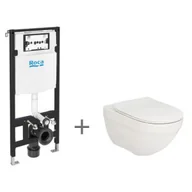 Stelaże i zestawy podtynkowe do WC - ROCA CLUB A893104741 Zestaw podtynkowy HEBE stelaż podtynkowy + miska wc z deską slim) - miniaturka - grafika 1