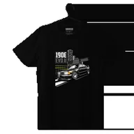 Odzież do sportów motorowych - Czarny T-shirt Mercedes W201 E190 AMG EVOII -L - miniaturka - grafika 1