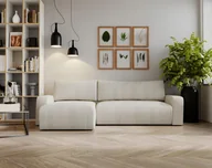 Narożniki - Sofa w kształcie L ARAGON narożnik tkanina Zoom beżowy lewy - miniaturka - grafika 1
