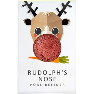 Konjac Sponge Konjac Sponge Gąbka Mini Renifer Rudolf z czerwoną glinką do cery suchej i naczynkowej - Akcesoria do oczyszczania twarzy - miniaturka - grafika 1