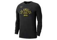 Koszulki męskie - Nike Nba Los Angeles Lakers Courtside Element Long-Sleeve Tee Black - miniaturka - grafika 1