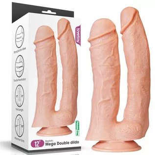 Sztuczne penisy - LoveToy LoveToy Realistic Mega Double Dildo 12" Skin - grafika 1