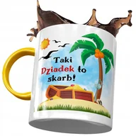 Gadżety dla niej i dla niego - Kubek Żółty dla Dziadka na Dzień Dziadka Prezent z Nadrukiem ze Zdjęciem + Opakowanie na prezent (wzór 02) - miniaturka - grafika 1