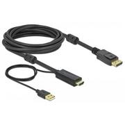 Kable komputerowe i do monitorów - Delock KABEL HDMI > DP M/M 4K 5M ZASILANY USB 85966 Zamów do 16:00 wysyłka kurierem tego samego dnia! 85966 - miniaturka - grafika 1