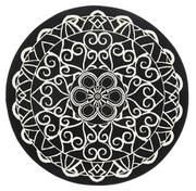 Dywany - Zala Living Stylowy welurowy dywan mandala Czarny okrągły 102567-140 - miniaturka - grafika 1