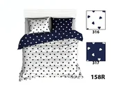 Pościel - Pościel 160x200 R158 biała granatowa serduszka - miniaturka - grafika 1