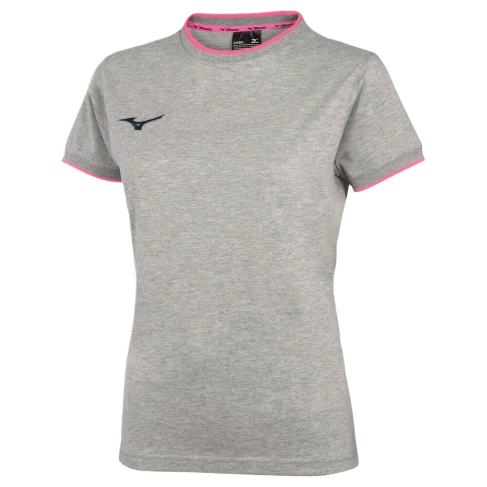 Koszulka damska Mizuno Wom Tee Heather Grey/PinkFuo L