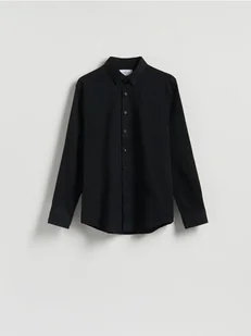 Reserved - Bawełniana koszula super slim fit - czarny - Koszule męskie - miniaturka - grafika 1