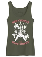 Koszulki i topy damskie - Disney"Bad Choices Make Good Stories" WODVILNTK031 Damski tank top, Khaki, Rozmiar L, Khaki, L - miniaturka - grafika 1