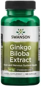 Suplementy naturalne - Swanson - Ginkgo Biloba Ekstrakt 24%, 60mg, 120 kapsułek - miniaturka - grafika 1