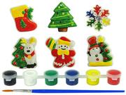 Zabawki kreatywne - Import LEANToys Zestaw Odlewy Gipsowe Do Malowania Farby Święta Choinka Bałwan 9462 - miniaturka - grafika 1