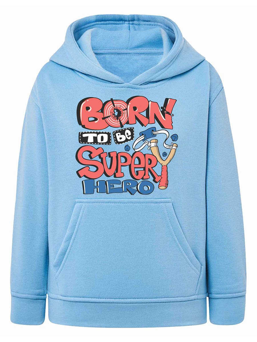 Chłopięca bluza z kapturem Born to be superhero błękitna Tup Tup r.110/116