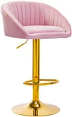 Meble kosmetyczne - 4rico hoker barowy qs-b16g aksamit różowe - miniaturka - grafika 1