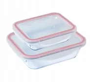 Pojemniki kuchenne - Zestaw 2 pojemników szklanych hermetycznych COOK&CLICK Pyrex 1,9 L + 0,8 L - miniaturka - grafika 1