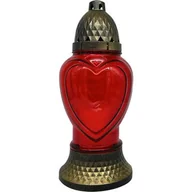 Lampiony i znicze - Znicz szklany serce LA 83 P 12,5 x 26 cm - miniaturka - grafika 1