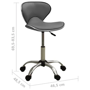 Fotel biurowy, krzesło biurowe VidaXL Taboret kosmetyczny, szary, sztuczna skóra 323678 VidaXL - Fotele i krzesła biurowe - miniaturka - grafika 12