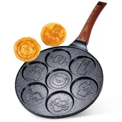 Patelnie - PATELNIA GRANITOWA DO JAJEK I PLACKÓW ZE ZWIERZĄTKAMI BLACK&WOOD 199080 - miniaturka - grafika 1