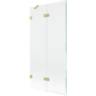 Parawany nawannowe - Mexen Lunar parawan nawannowy 2-skrzydłowy lewy 90 x 150 cm, transparent, złoty szczotkowany - 897-090-100-55-00-L - miniaturka - grafika 1