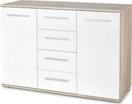 Komody - Elior Komoda Lines C3 - biała + dąb sonoma - miniaturka - grafika 1