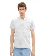 Koszulki męskie - TOM TAILOR Męska koszulka polo 1036441, 31838-Light Blue Tonal Leaf Design, 3XL, 31838 - Light Blue Tonal Leaf Design, 3XL - miniaturka - grafika 1