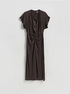 Sukienki - Reserved - Wzorzysta sukienka maxi - brązowy - miniaturka - grafika 1