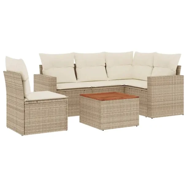 Zestaw mebli ogrodowych z rattanem PE, beżowy, wymiary: 62x62x69 cm, 55x62