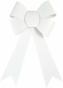 Kokarda biała brokatowa - 1 szt. - Ozdoby bożonarodzeniowe - miniaturka - grafika 1
