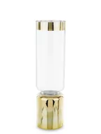 Wazony i flakony - Szklany Wazon Z Złotą Podstawką I Obwódką H: 44 Cm - miniaturka - grafika 1