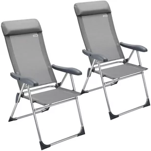 Krzesło ogrodowe 2 szt. Szare Aluminium Składane - Fotele i krzesła ogrodowe - miniaturka - grafika 1