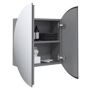 Lumarko Szafka łazienkowa z lustrem i LED, szary, 40x40x17,5 cm - Szafki łazienkowe - miniaturka - grafika 6